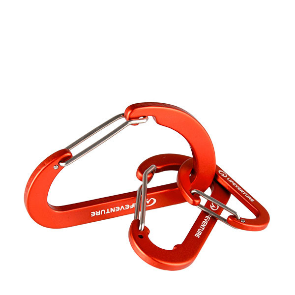 Комплект карабинов Lifeventure karabiners, черный, серый, красный