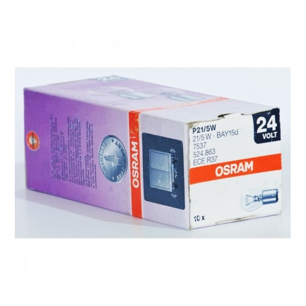 Автолампа OSRAM 24V P21/5W BAY15d (7537) Автолампа OSRAM 24V P21/5W BAY15d (7537)