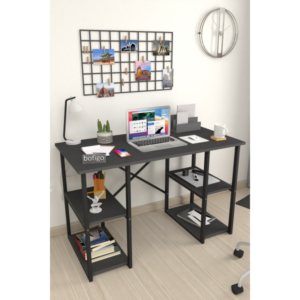 Офисный стол с 4 отделениями Metal Nex Home 120 x 60 см, Антрацит Офисный стол с 4 отделениями Metal Nex Home 120 x 60 см, Антрацит