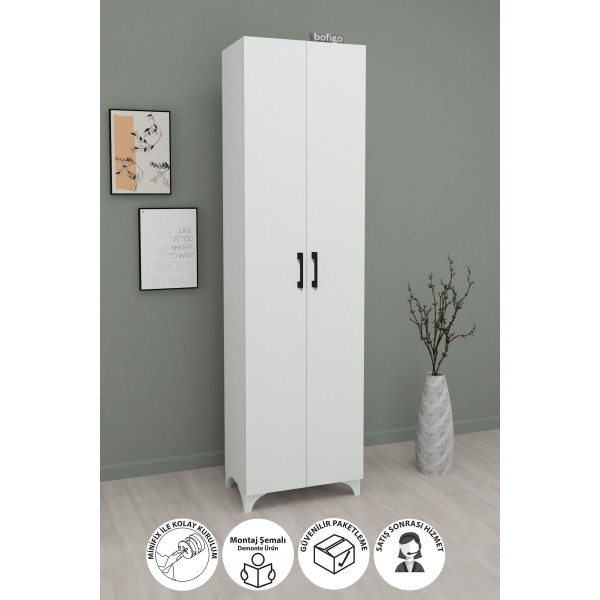 Многофункциональный шкаф с 2 дверцами Cemre Nex Home 49 х 31,8 х 178 см, Белый Многофункциональный шкаф с 2 дверцами Cemre Nex Home 49 х 31,8 х 178 см, Белый