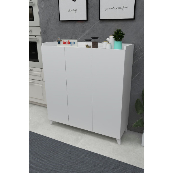 Dulap multifunctional cu 3 usi Nex Home 90 x 31,8 x 102 cm, Alb Dulap multifunctional cu 3 usi Nex Home 90 x 31,8 x 102 cm, Alb