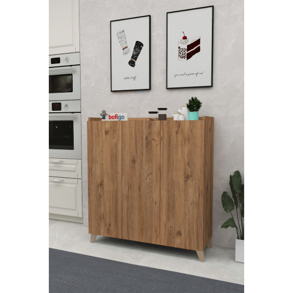 Dulap multifunctional cu 3 usi Nex Home 90 x 31,8 x 102 cm, Stejar
