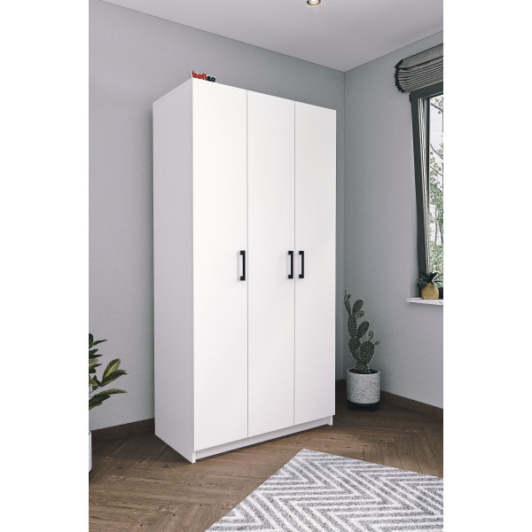 Dulap cu balamale, 3 usi Nex Home 180 x 47 x 120 cm, Alb
