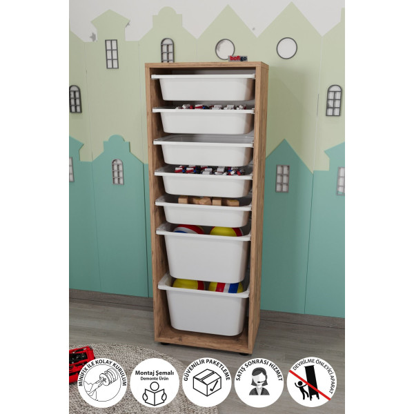 Комплект для хранения вещей с 7 отделениями Pera Nex Home 45 x 30 x 125 см, Дуб