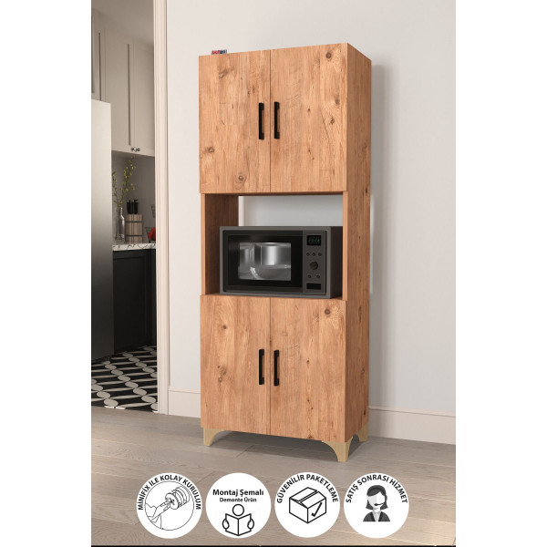 Dulap multifunctional cu 4 usi Ece Nex Home 60 x 33,8 x 154 cm, Stejar