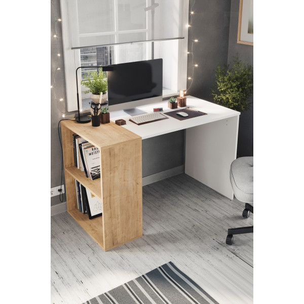 Masa de birou Smyrna Nex Home 120 x 60 cm, Stejar/Alb Masa de birou Smyrna Nex Home 120 x 60 cm, Stejar/Alb