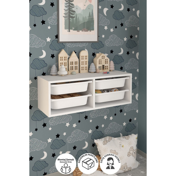 Настенный комплект для хранения с 4 отделениями Ayca Nex Home 89 x 31 x 30 см Белый Настенный комплект для хранения с 4 отделениями Ayca Nex Home 89 x 31 x 30 см Белый