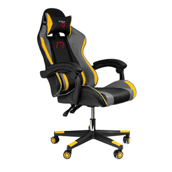 Scaun gaming Jumi ARAGON, cu covoras, Negru/galben/gri
