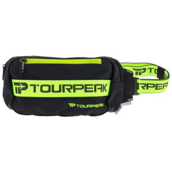 Geanta la talie,borseta, tip sport, multifuncționala, Jumi, 13,75x6,25x26,2cm, Negru/verde