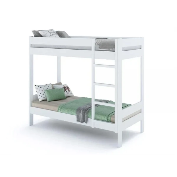Pat supraetajat pentru copii KLEN DouBLE 90 x 200 cm Alb