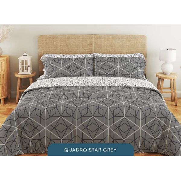 Комплект постельного белья Relaxe Home Soft Dreams 200 x 220 см Quadro Star grey