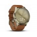 Смарт-часы Garmin vivomove HR Premium Silver Tone with Dark Brown Leather Band