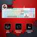 Gaming Keyboard Bloody S510R, Mechanical, BLMS Linear SW, Double-Shot Keycaps, Macro, Onboard Memory, Fn keys, RGB, 1.8m, USB, EN/RU, White