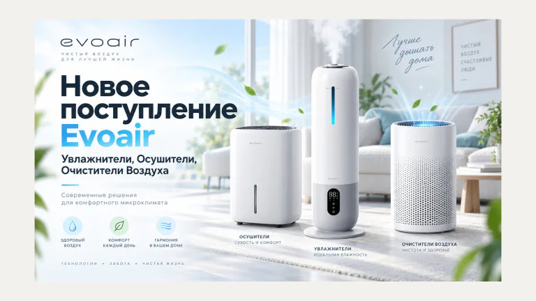 Noutăți Evoair — umidificatoare, dezumidificatoare și purificatoare de aer