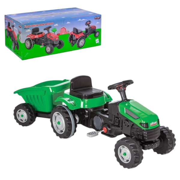 Tractor cu remorca ACTIVE, verde Tractor cu remorca ACTIVE, verde