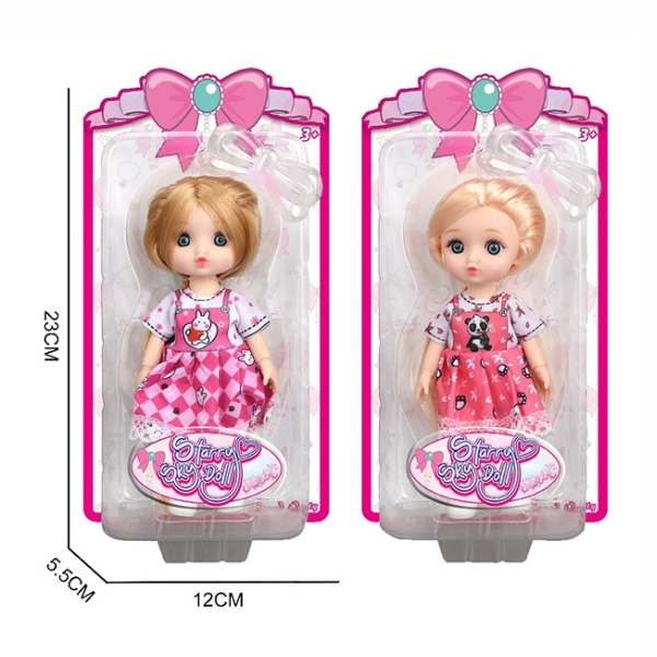 #05 Păpușică mică în rochie roz, 2 modele #05 Păpușică mică în rochie roz, 2 modele