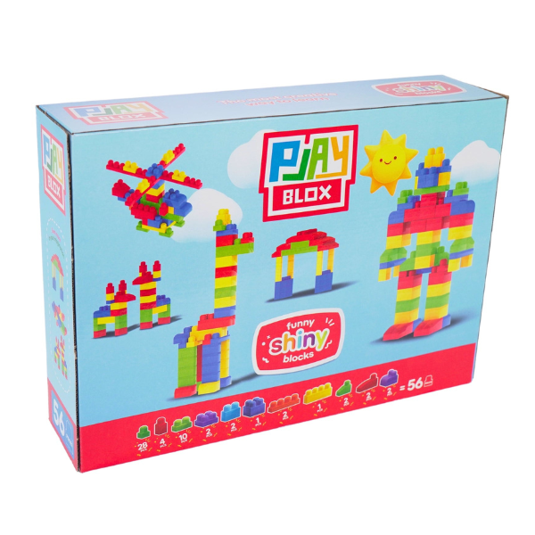 Set de construcție cu blocuri strălucitoare „Play Blox”, 56 piese Set de construcție cu blocuri strălucitoare „Play Blox”, 56 piese