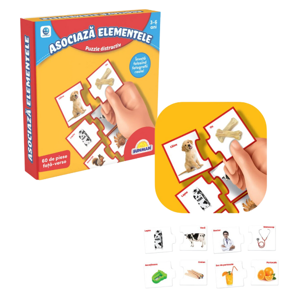 Puzzle „Învățăm asocierea elementelor”, (ro), Smile Games Puzzle „Învățăm asocierea elementelor”, (ro), Smile Games