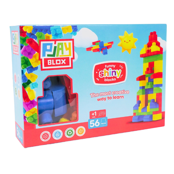 Set de construcție cu blocuri strălucitoare „Play Blox”, 56 piese Set de construcție cu blocuri strălucitoare „Play Blox”, 56 piese