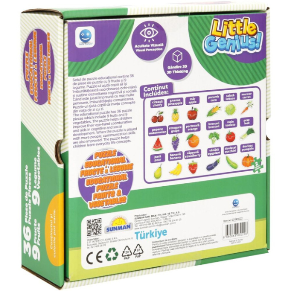 Puzzle ”Fructe și legume”, 36 elem. Puzzle ”Fructe și legume”, 36 elem.