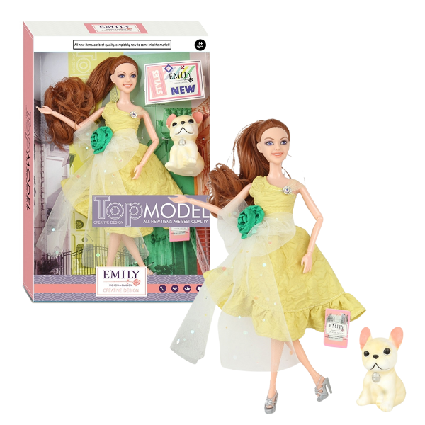 Păpușa Emily „Top Model” cu animăluț și accesorii Păpușa Emily „Top Model” cu animăluț și accesorii