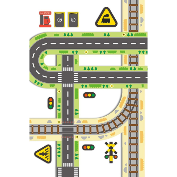 Set de joc „Bandă rutieră adezivă și trafic rutier” Set de joc „Bandă rutieră adezivă și trafic rutier”