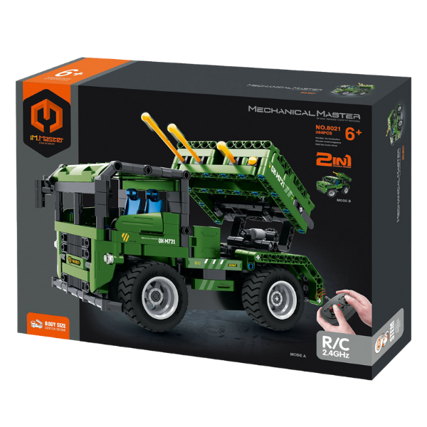 Set de construcție 2 în 1 iM Master Mechanical Master „Mașină militară”, cu telecomandă, 364 piese Set de construcție 2 în 1 iM Master Mechanical Master „Mașină militară”, cu telecomandă, 364 piese