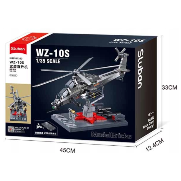 Set de construcție „Elicopter militar”, scara 1:35, 914 elem. Set de construcție „Elicopter militar”, scara 1:35, 914 elem.