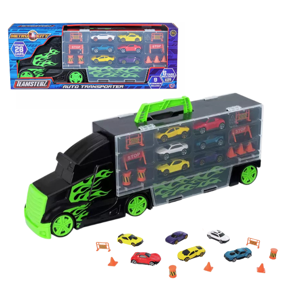 Camion-transportator Teamsterz „Metro City” cu 6 mașinuțe