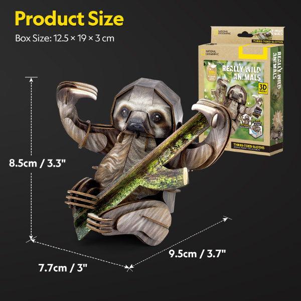 3D puzzle „Leneș cu trei degete”, 52 elemente 3D puzzle „Leneș cu trei degete”, 52 elemente