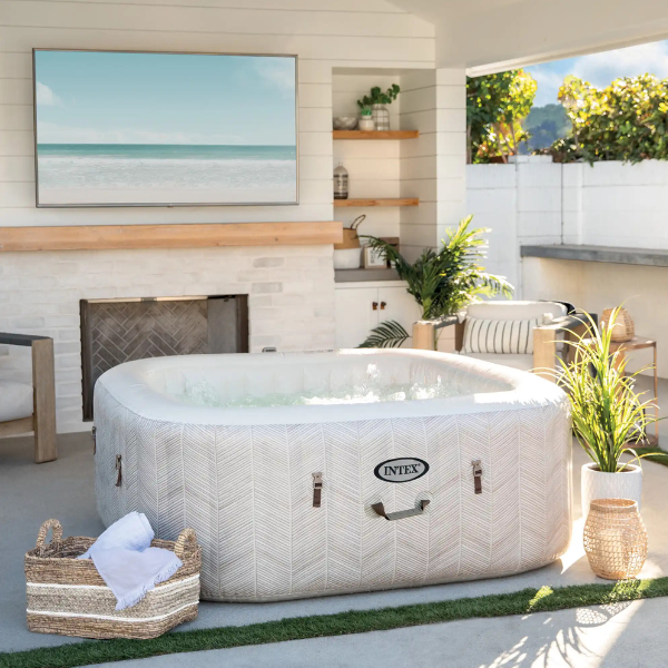 INTEX Jacuzzi SPA gonflabil “Chevron Deluxe Square Bubble” 173×71,795L, 4 persoane INTEX Jacuzzi SPA gonflabil “Chevron Deluxe Square Bubble” 173×71,795L, 4 persoane