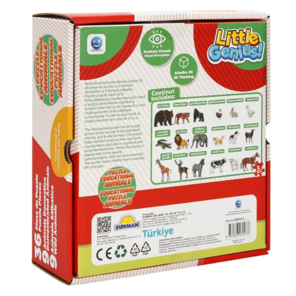 Puzzle „Animale”, 36 piese, Smile Games Puzzle „Animale”, 36 piese, Smile Games