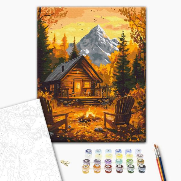 Pictură pe numere 40х50 cm (fără cutie) – Căldura focului de toamnă Pictură pe numere 40х50 cm (fără cutie) – Căldura focului de toamnă