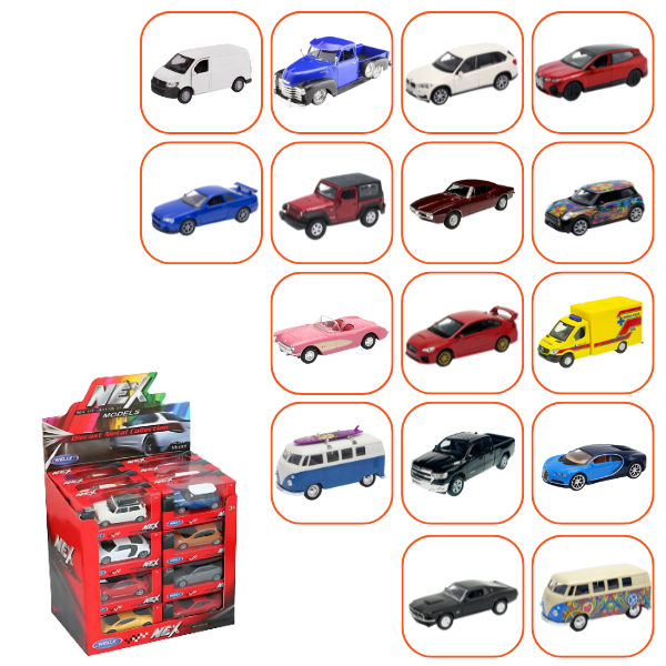 Mașini Metalice de Colecție 1:34 WELLY, 16 modele (24D) Mașini Metalice de Colecție 1:34 WELLY, 16 modele (24D)