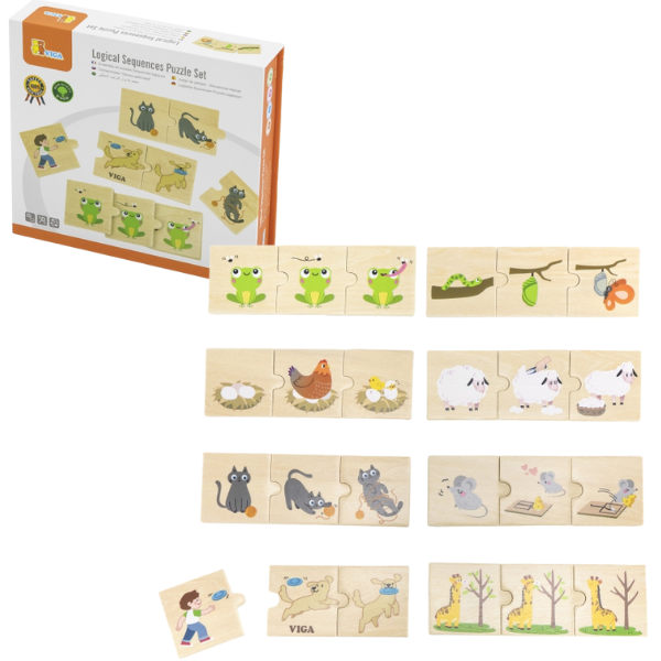 Joc logic de puzzle „Acțiunile animalelor” 24 elem. Joc logic de puzzle „Acțiunile animalelor” 24 elem.