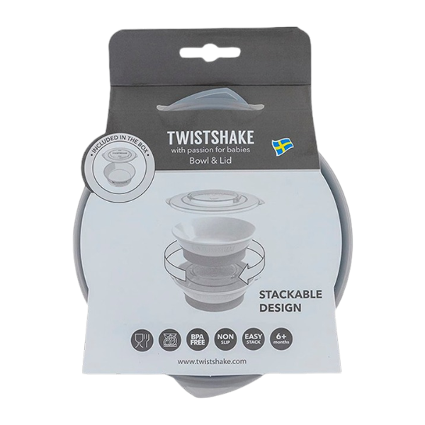 Bol cu capac Twistshake Alb, 6+ luni Bol cu capac Twistshake Alb, 6+ luni