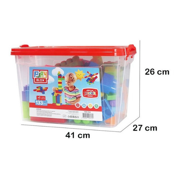 Set de construcție Găleată cu blocuri strălucitoare „Play Blox”, 133 piese Set de construcție Găleată cu blocuri strălucitoare „Play Blox”, 133 piese