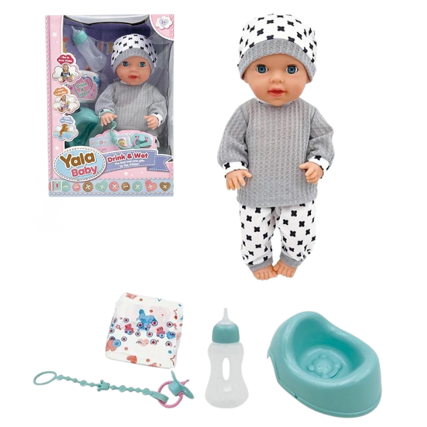 #05 Păpușă pentru fete „Micul prieten” – cu accesorii pentru îngrijire și hrănire