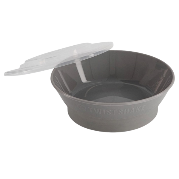Bol cu capac Twistshake Gri, 6+ luni Bol cu capac Twistshake Gri, 6+ luni