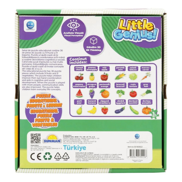 Puzzle ”Fructe și legume”, 36 elem. Puzzle ”Fructe și legume”, 36 elem.