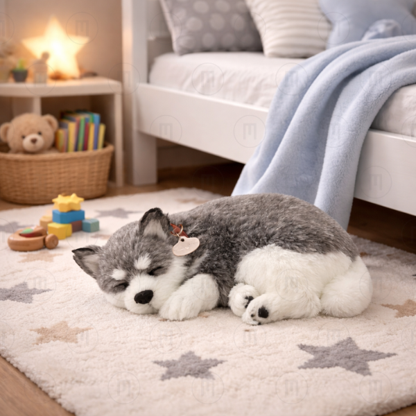 Cățeluș „Husky din Alaska” cu imitație de respirație Cățeluș „Husky din Alaska” cu imitație de respirație