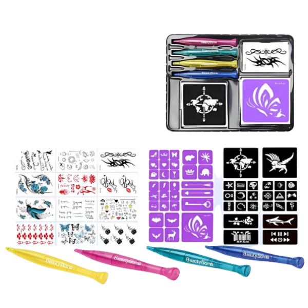 Set pentru crearea tatuajelor lavabile Set pentru crearea tatuajelor lavabile