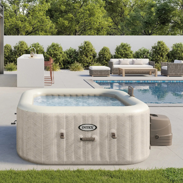 INTEX Jacuzzi SPA gonflabil “Chevron Deluxe Square Bubble” 173×71,795L, 4 persoane INTEX Jacuzzi SPA gonflabil “Chevron Deluxe Square Bubble” 173×71,795L, 4 persoane
