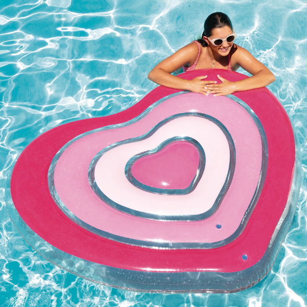 INTEX Надувной матрас-плот для плавания «Сердце» 155x135x25 см, до 100 кг INTEX Надувной матрас-плот для плавания «Сердце» 155x135x25 см, до 100 кг