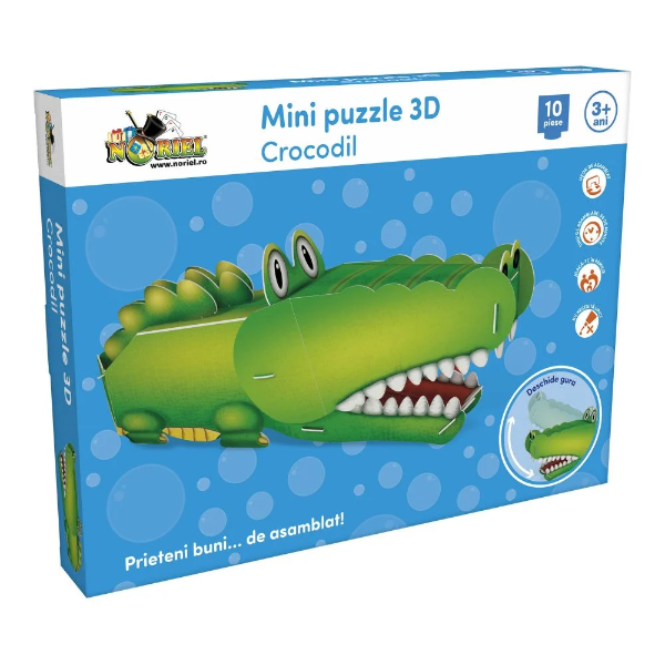 Мини-пазл 3D Noriel – Крокодил, 10 элем. Мини-пазл 3D Noriel – Крокодил, 10 элем.