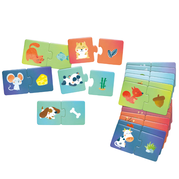 Puzzle joc „Potrivește perechea – Ora gustării animalelor” Puzzle joc „Potrivește perechea – Ora gustării animalelor”