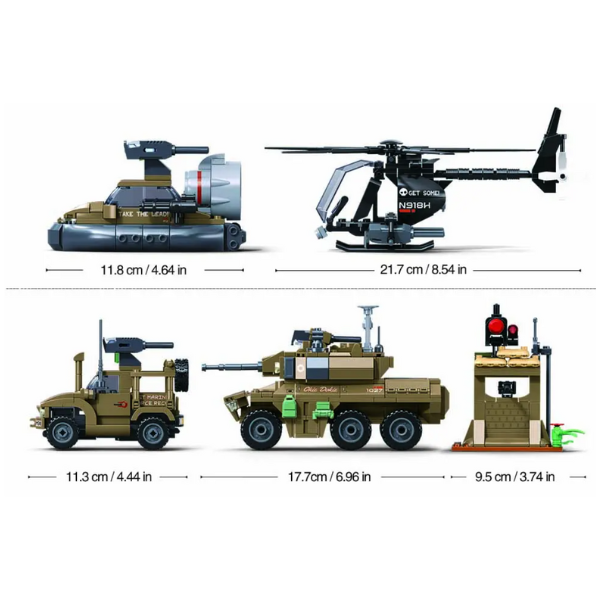Set de construcție „Vehicule militare”, 744 elem. Set de construcție „Vehicule militare”, 744 elem.