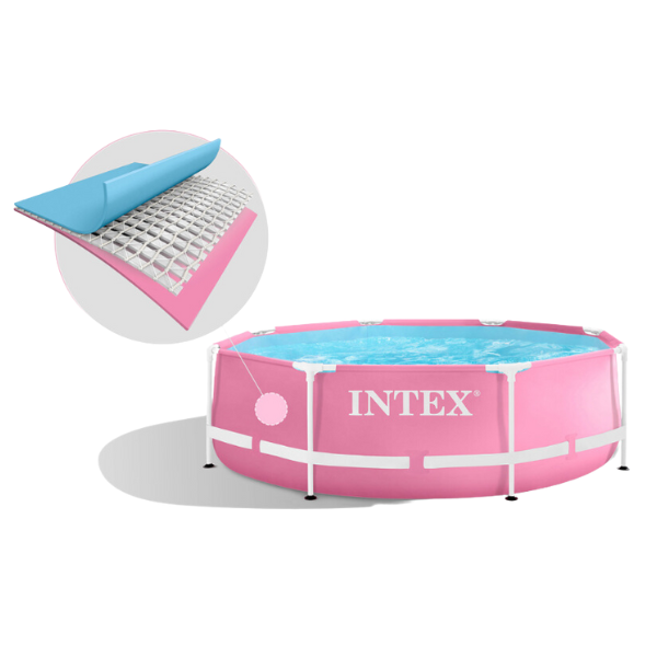 INTEX Бассейн Metal Frame Pink 244х76см, 2843Л, металлический каркас INTEX Бассейн Metal Frame Pink 244х76см, 2843Л, металлический каркас