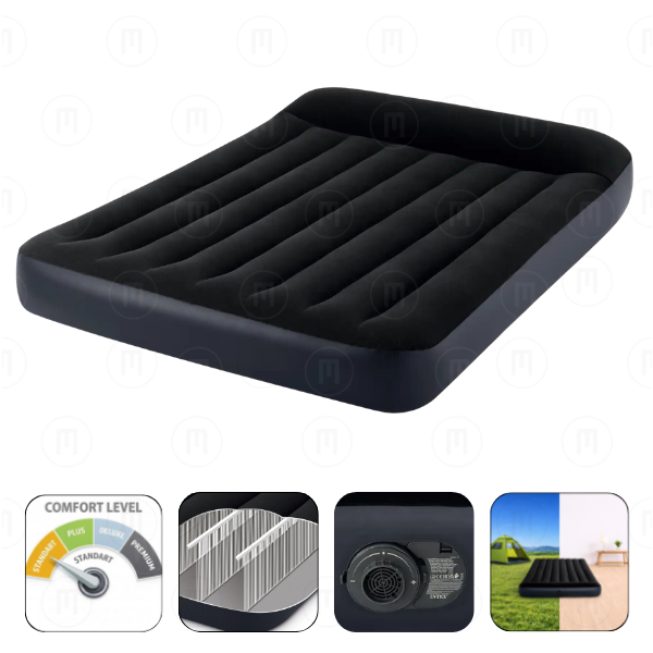 INTEX Saltea gonflabilă “Pillow Rest Classic” 137x191x25 cm cu tetieră și pompă încorporată 220-240V, până la 272 kg INTEX Saltea gonflabilă “Pillow Rest Classic” 137x191x25 cm cu tetieră și pompă încorporată 220-240V, până la 272 kg