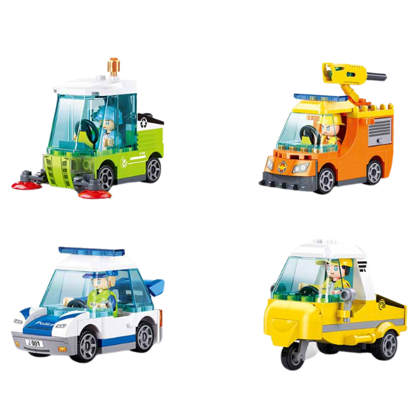 Set de construcție „Mini-mașinuță „, 4 modele, de la 51 pînă la 100 elem. Set de construcție „Mini-mașinuță „, 4 modele, de la 51 pînă la 100 elem.